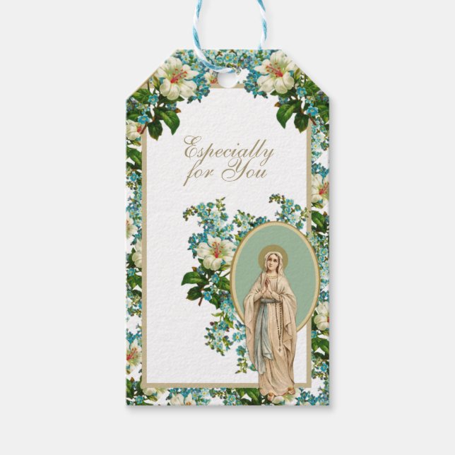 Étiquettes-cadeau La Dame religieuse de Lourdes (Devant)