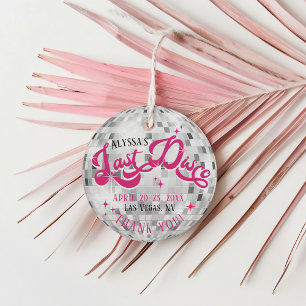 Étiquettes Cadeau La Dernière soirée de bachelorette Disco Ball de B