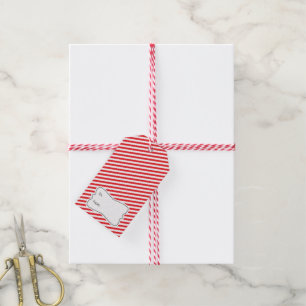 Étiquettes-cadeau La diagonale blanche rouge barre l'étiquette de