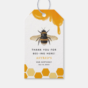 Étiquettes-cadeau La fête d'anniversaire de Cute Honey Bee Kid