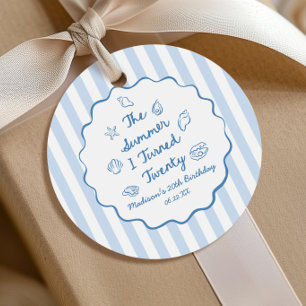 Étiquettes Cadeau La fête d'anniversaire de mes 20 ans l'été où j'ai