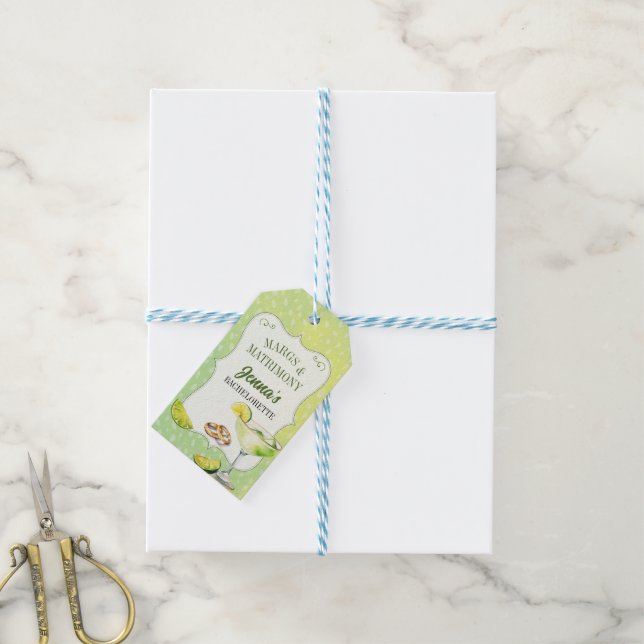 Étiquettes-cadeau La fête de jeune fille de Margs et de mariage (Avec de laficelle)