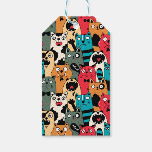 Étiquettes-cadeau La foule de chats