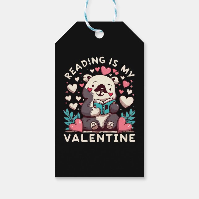 Étiquettes-cadeau La lecture est ma Saint-Valentin (Dos)