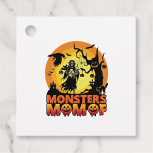 Étiquettes Cadeau La maman des monstres Halloween Monstre Fantôme Sq