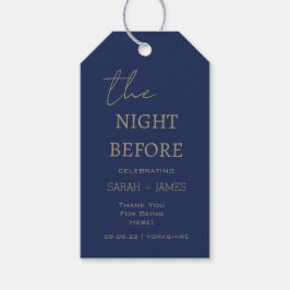 Étiquettes-cadeau La marine moderne la nuit avant le Merci Mariage