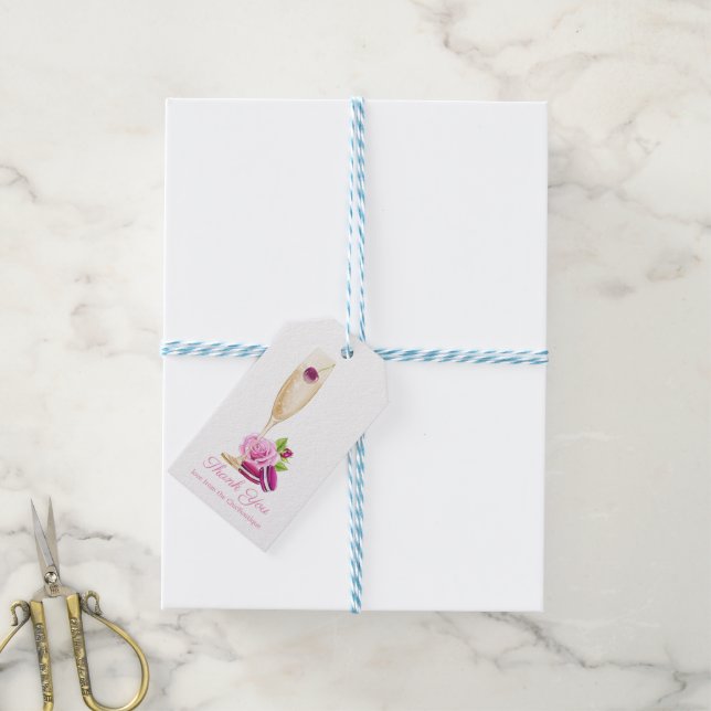 Étiquettes-cadeau La mode Bourgogne et Paris rose (Avec de laficelle)