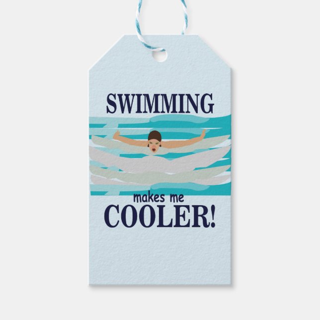 Étiquettes-cadeau La natation Me Fait Glacière La nage (Devant)