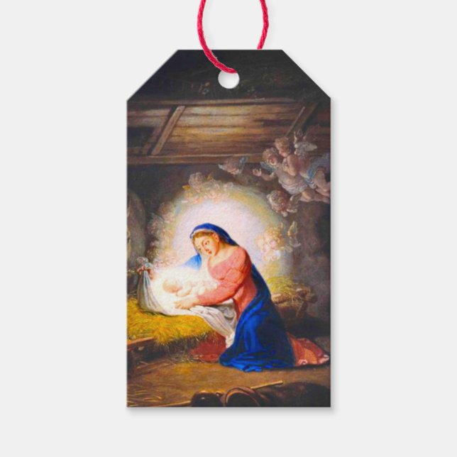 Étiquettes-cadeau La Nativité du Christ (Devant)