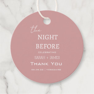 Étiquettes Cadeau La nuit avant le Mariage, rose roux