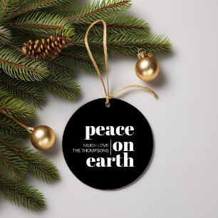 Étiquettes Cadeau La Paix Sur Terre Noël Moderne Personnalisé