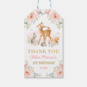 Étiquettes-cadeau La région boisée rougissent anniversaire floral