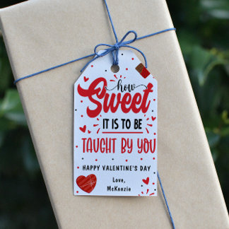 Étiquettes-cadeau La Saint-Valentin des enseignants