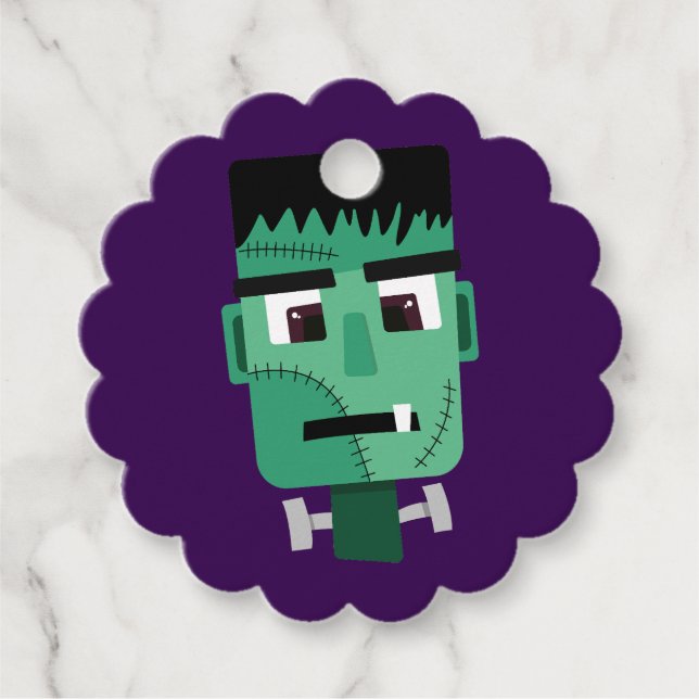 Étiquettes Cadeau La tête du monstre Frankenstein (Devant)