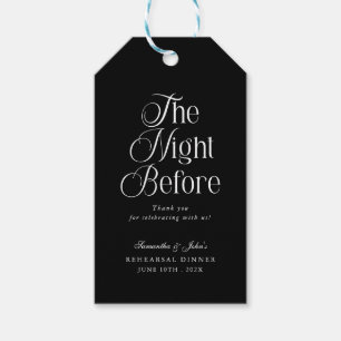 Étiquettes-cadeau La veille du dîner de répétition Remerciements