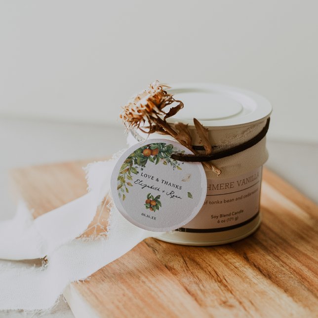 Étiquettes Cadeau La verdure botanique des agrumes | MERCI MARIAGE (Créateur téléchargé)