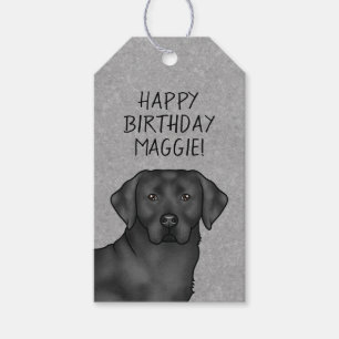 Étiquettes-cadeau Labrador Retriever noir Chien Joyeux Anniversaire