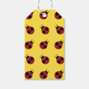 Étiquettes-cadeau Ladybug 60s rétro cool rouge jaune