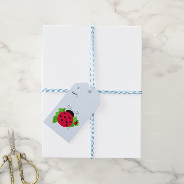 Étiquettes-cadeau Ladybug lunaire (Avec de laficelle)