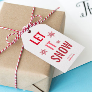Étiquettes-cadeau Laisse tomber Noël rouge
