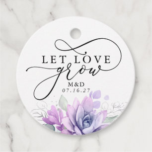 Étiquettes Cadeau Laisser l'amour grandir Argent Verdure Mariage élé
