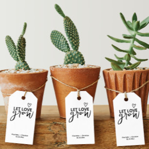 Étiquettes-cadeau Laisser l'amour grandir minimaliste Mariage