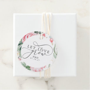 Étiquettes Cadeau Laisser l'amour grandir succulents et Merci de fle