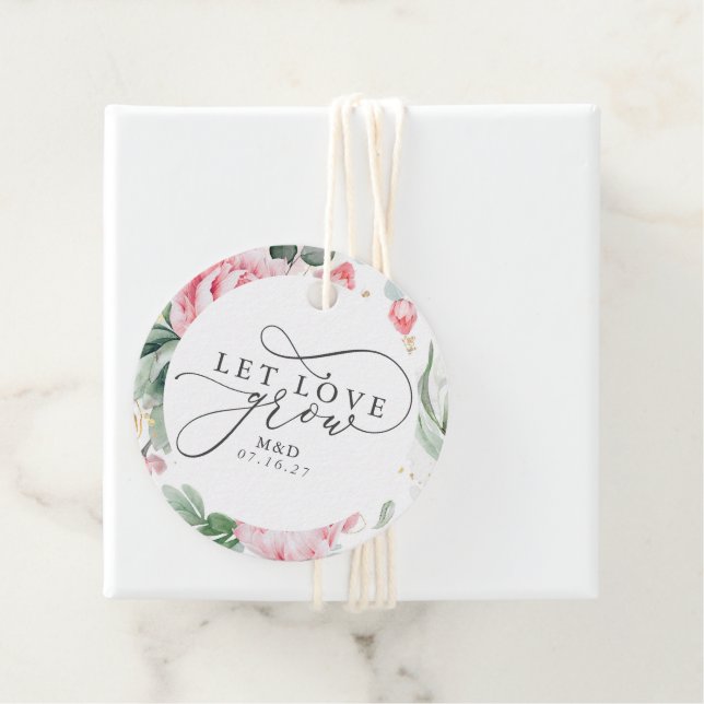 Étiquettes Cadeau Laisser l'amour grandir succulents et Merci de fle (En situation)