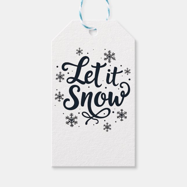Étiquettes-cadeau Laisser neiger Saison d'hiver Flamme de neige Noël (Devant)