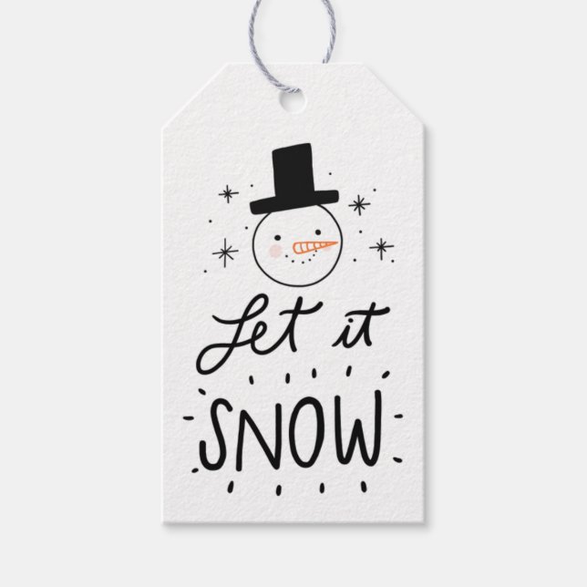 Étiquettes-cadeau Laisser neiger Snowman (Devant)