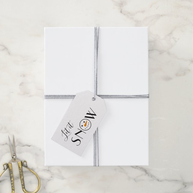 Étiquettes-cadeau Laisser neiger Snowman Moderne Simple (Avec de la ficelle)