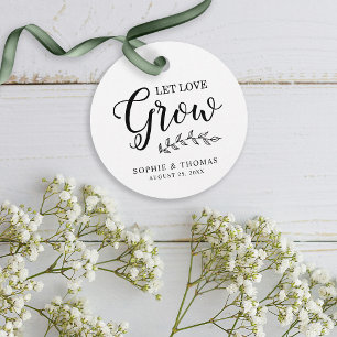 Étiquettes Cadeau Laissez le mariage laisser l'amour grandir autour