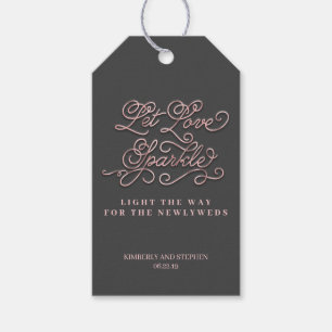 Étiquettes-cadeau Laissez Love Sparkle Rose Gold Wedding