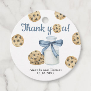 Étiquettes Cadeau Lait et biscuits Baby shower Merci