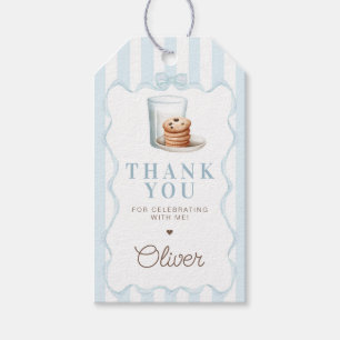 Étiquettes-cadeau Lait et biscuits Fête d'anniversaire bleu Favorise