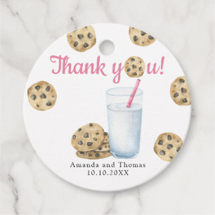 Étiquettes Cadeau Lait et biscuits Fête prénatale Merci