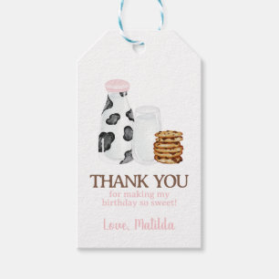 Étiquettes-cadeau Lait et biscuits Première fête d'anniversaire Invi
