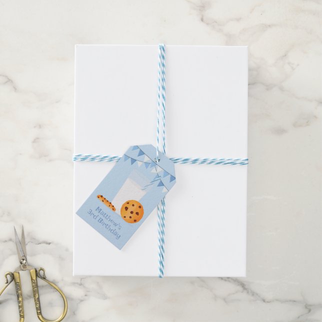 Étiquettes-cadeau Lait et cookies (Avec de laficelle)