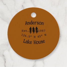 Étiquettes Cadeau Lake house et. Date année coordonnées personnalisé