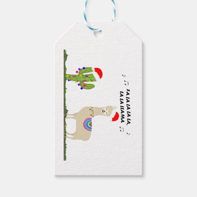 Étiquettes-cadeau Lama de Noël (Devant)