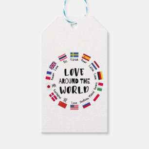Étiquettes-cadeau L'amour autour des langues du monde