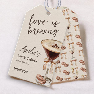 Étiquettes-cadeau L'amour brasse la Fête des mariées Espresso Martin