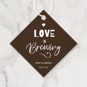 Étiquettes Cadeau L'amour Brown est le Mariage brassant