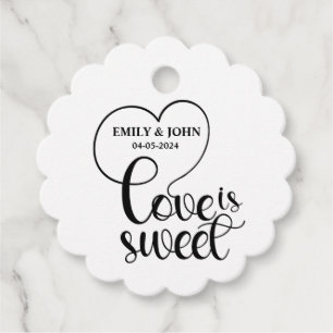 Étiquettes Cadeau L'Amour Élégant Est Douce calligraphie Cœur