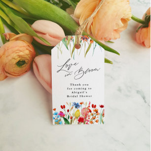 Étiquettes-cadeau L'amour en fleur Fête des mariées Fleur sauvage Fa