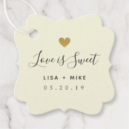 Étiquettes Cadeau L'amour est doux Mariage personnalisé Fancy Carré
