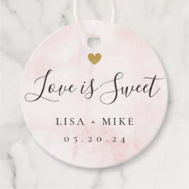 Étiquettes Cadeau L'amour est doux Personnalisé Mariage Bonbon Rose 