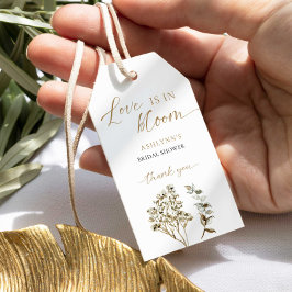 Étiquettes-cadeau L'amour est en Fête des mariées de fleurs Pampas G