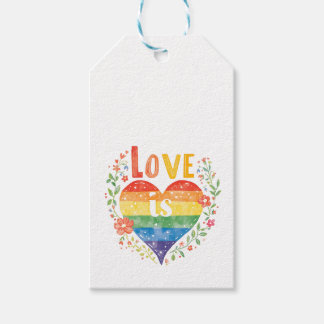 Étiquettes-cadeau L'amour est la fierté Rainbow Heart Sticker