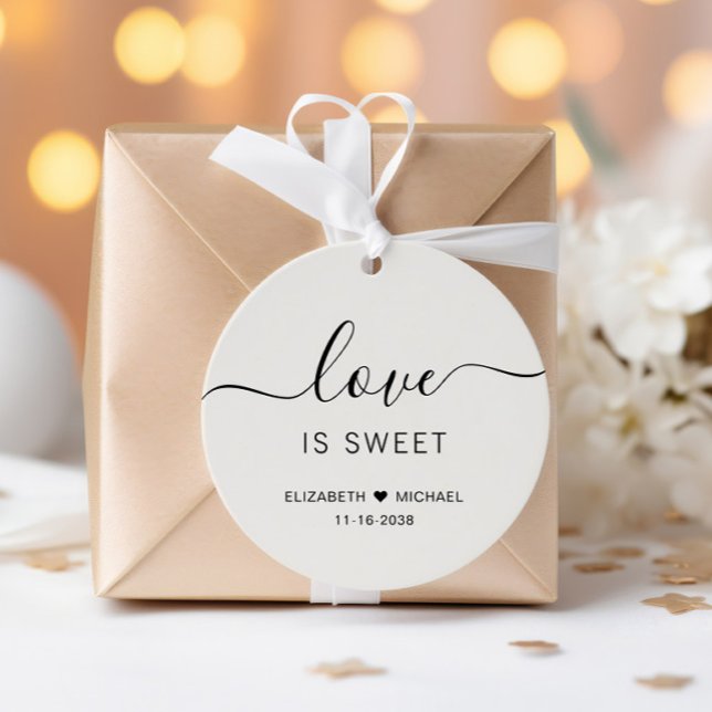 Étiquettes Cadeau L'amour est Mariage de crème douce (Créateur téléchargé)